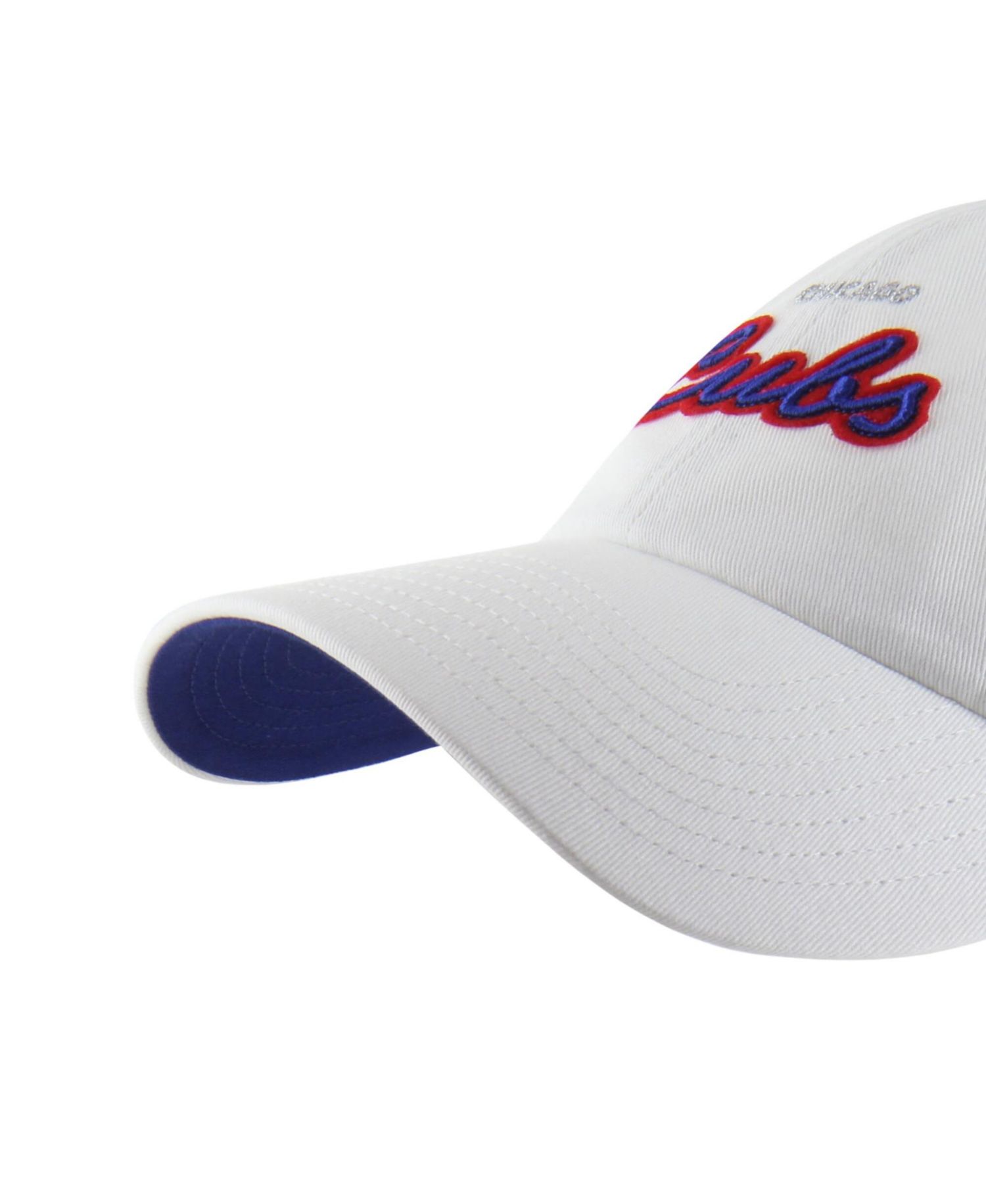 Women's White Chicago Cubs Trendy Script Clean Up Adjustable Hat