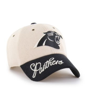 Women's Natural/Black Carolina Panthers Rope Script Clean Up Adjustable Hat
