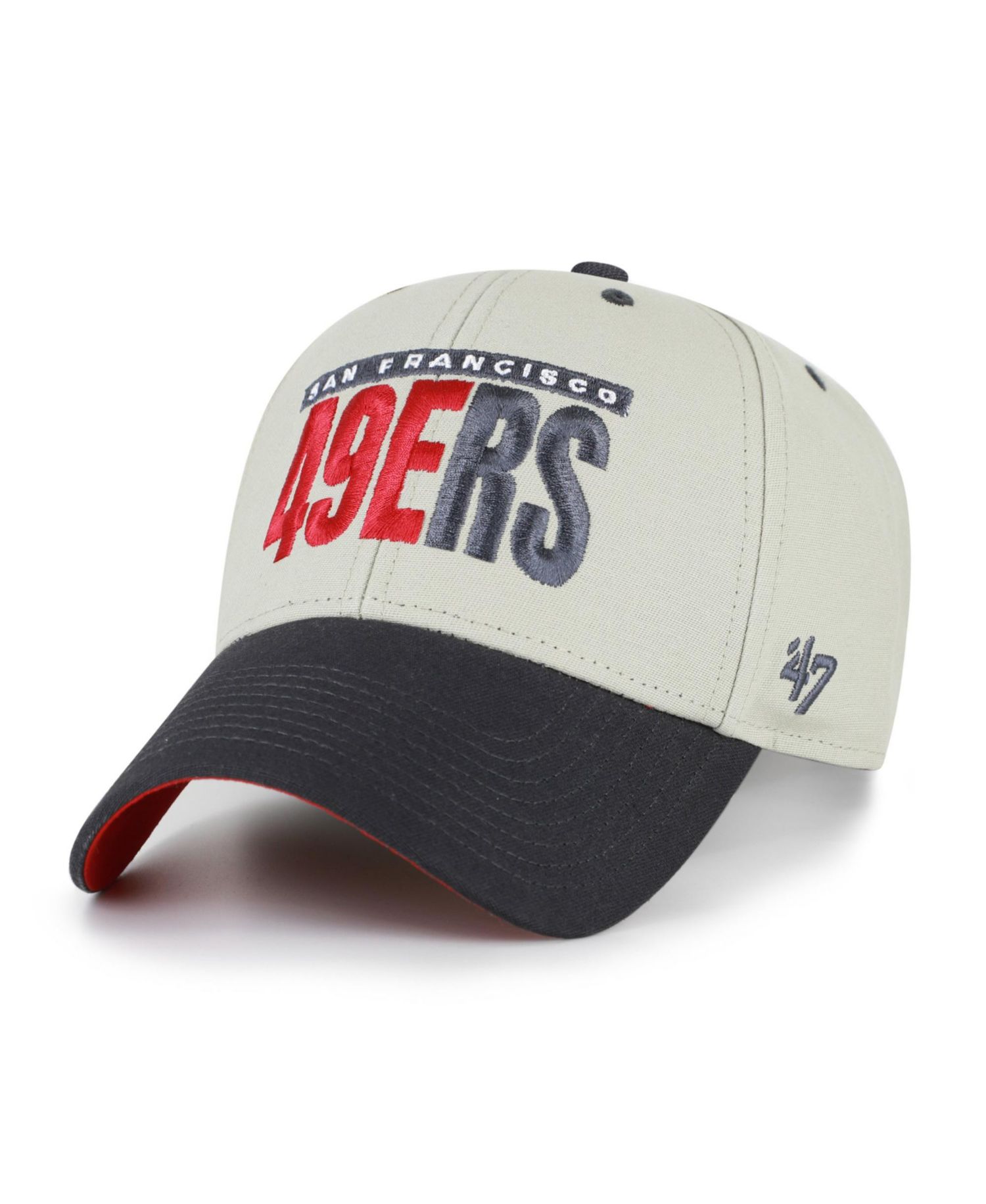 Men's Gray/Black San Francisco 49ers Half Block Text MVP Adjustable Hat