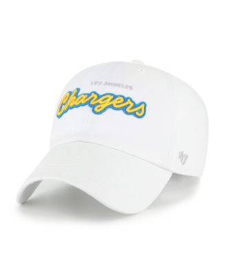 Women's White Los Angeles Chargers Trendy Script Clean Up Adjustable Hat