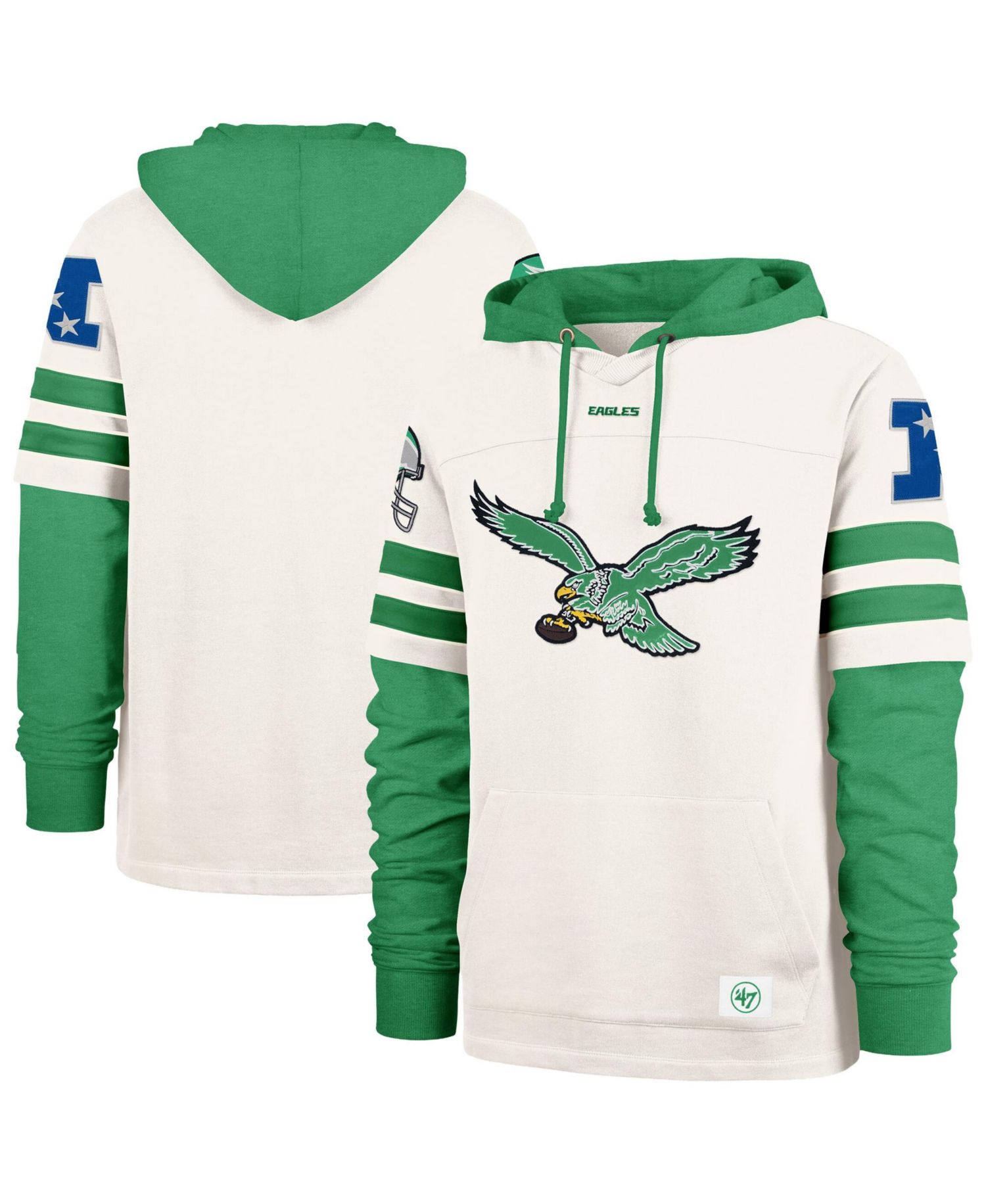 Men's Cream Philadelphia Eagles Split Zone Cornerback Duo Lacer Hoodie