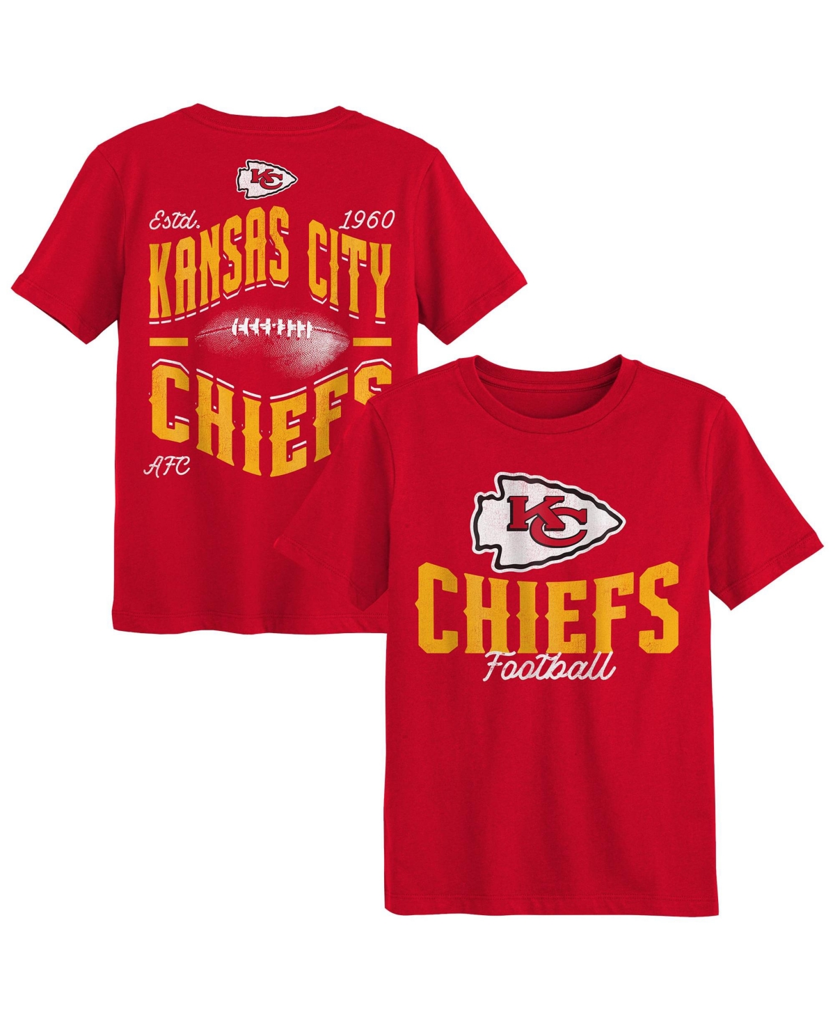 Outerstuff Toddler Boys' 2T-5T Kansas City Chiefs Top Pick Distressed Screen-Print Graphics T-Shirt