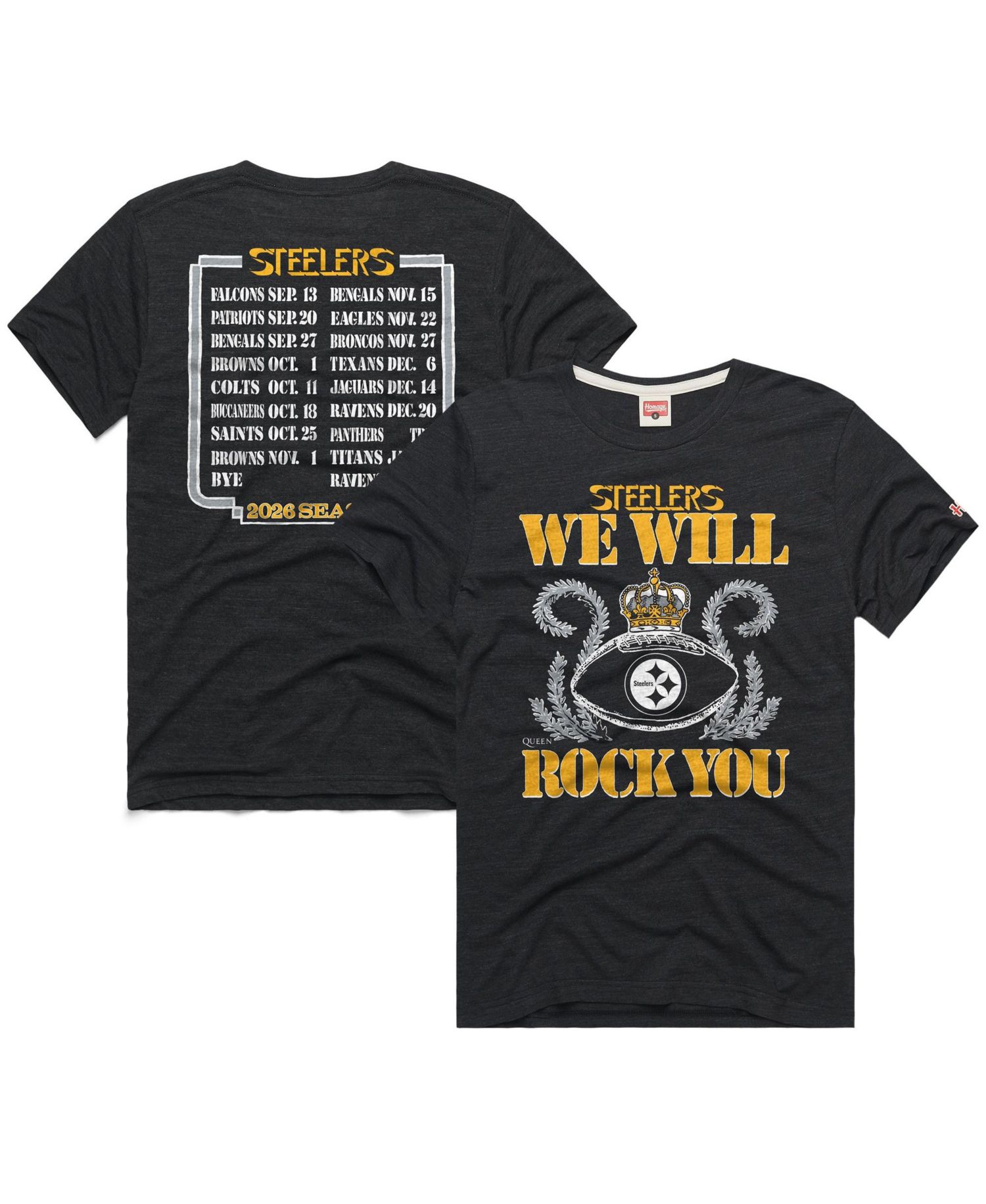 Men's and Women's Pittsburgh Steelers Schedule Queen Tri-Blend T-Shirt
