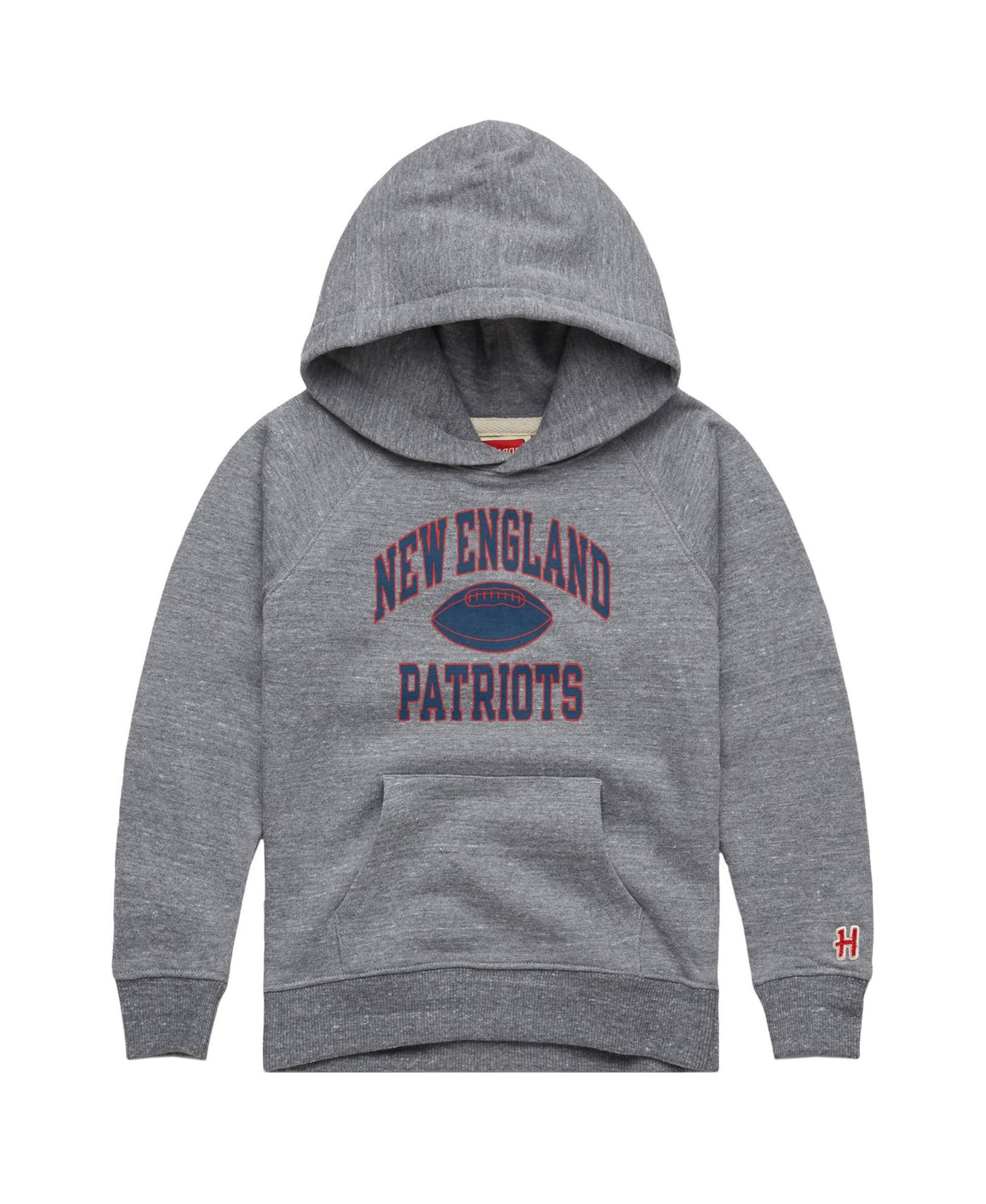Boys' and Girls' 4-20 New England Patriots Gridiron Tri-Blend Screen-Print Hoodie