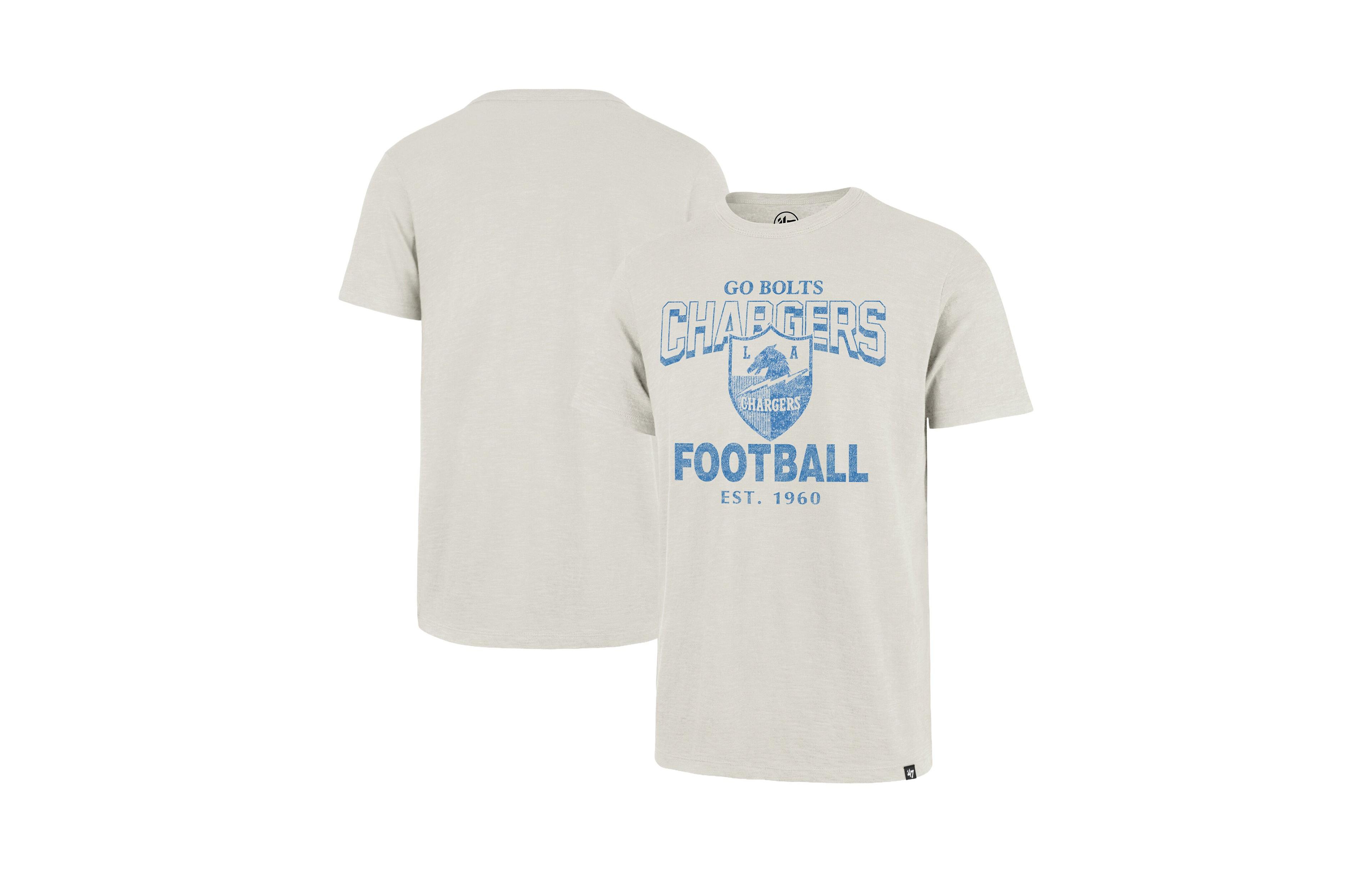 '47 Brand Men's Natural Los Angeles Chargers Head On Scrum Slub T-Shirt