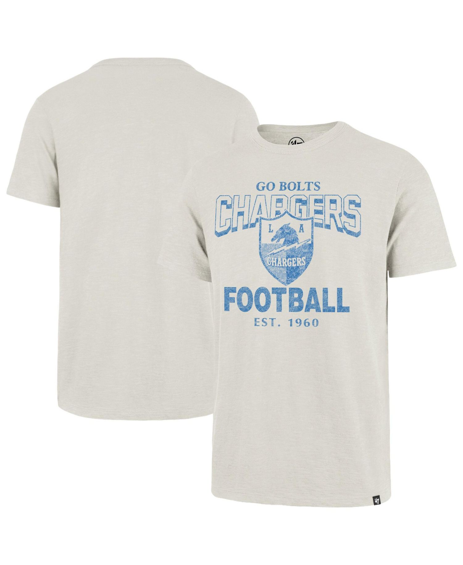 Men's Natural Los Angeles Chargers Head On Scrum Slub T-Shirt