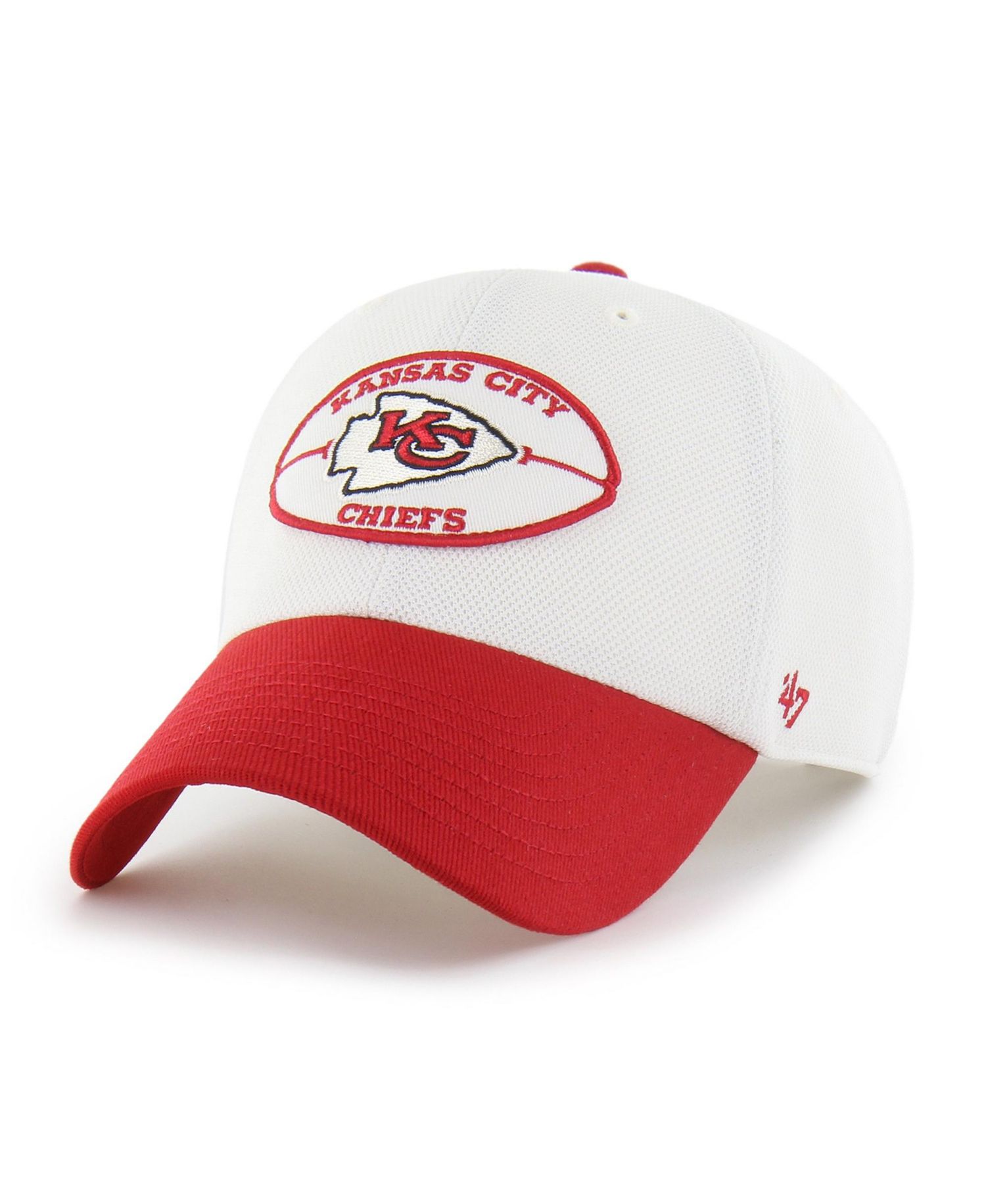 Men's White/Red Kansas City Chiefs Pique Patch Clean Up Adjustable Hat