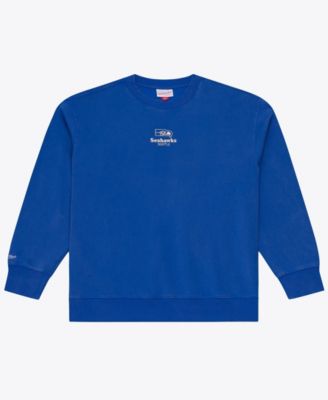 Men's Royal Seattle Seahawks Core Essentials Micro Logo Fleece Sweatshirt