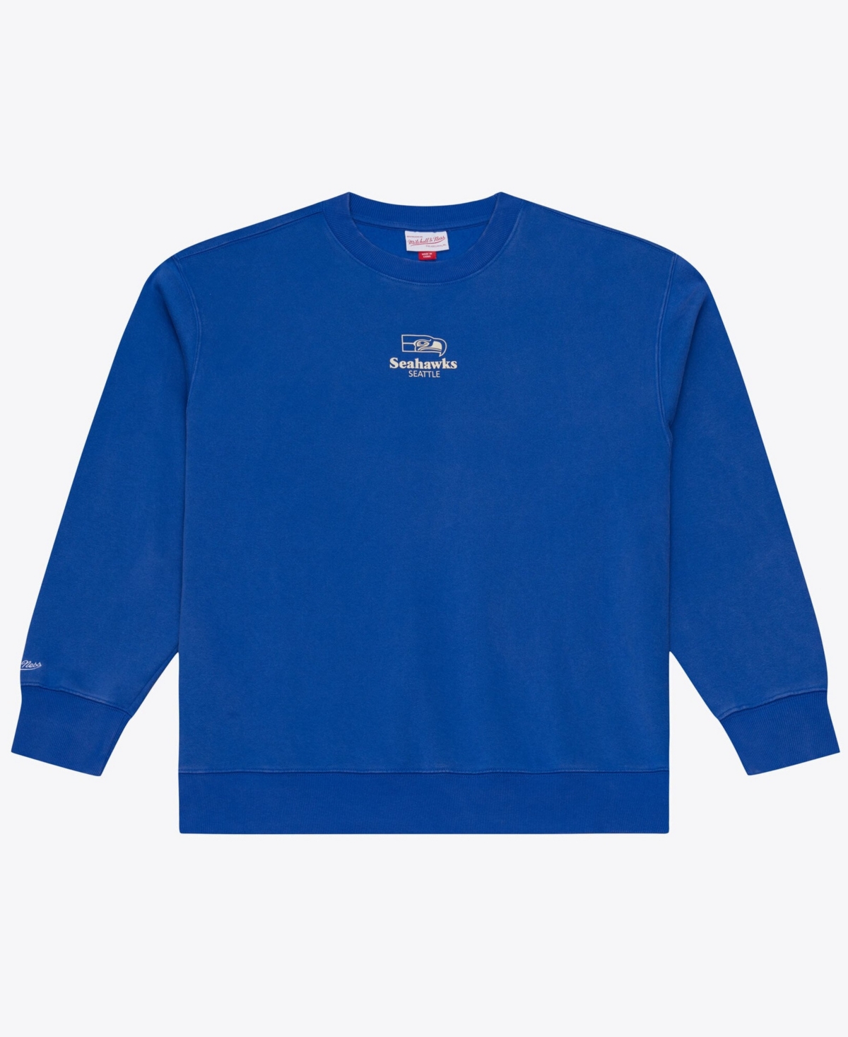 Mitchell & Ness Men's Royal Seattle Seahawks Core Essentials Micro Logo Fleece Sweatshirt