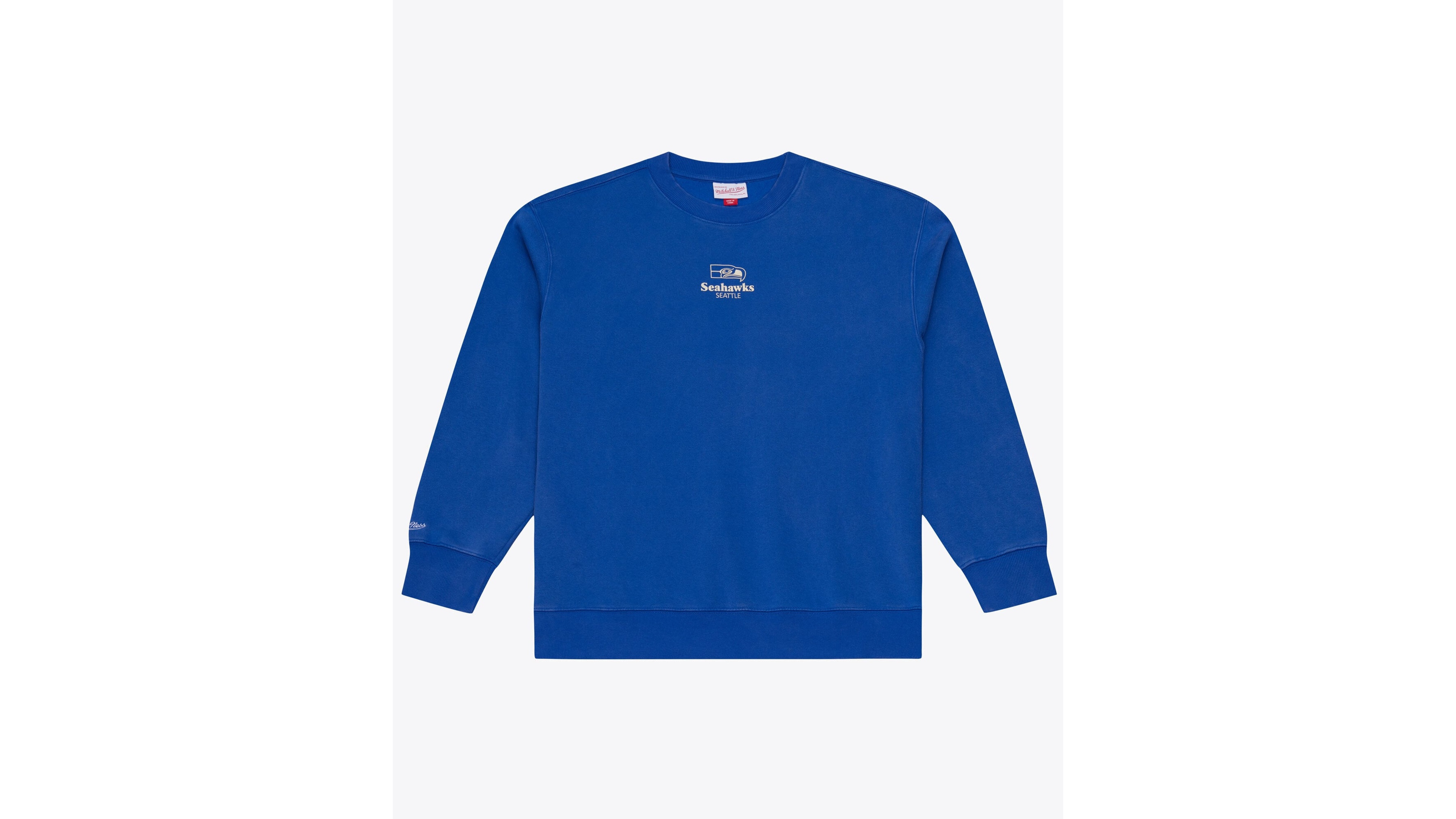 Mitchell & Ness Men's Royal Seattle Seahawks Core Essentials Micro Logo Fleece Sweatshirt