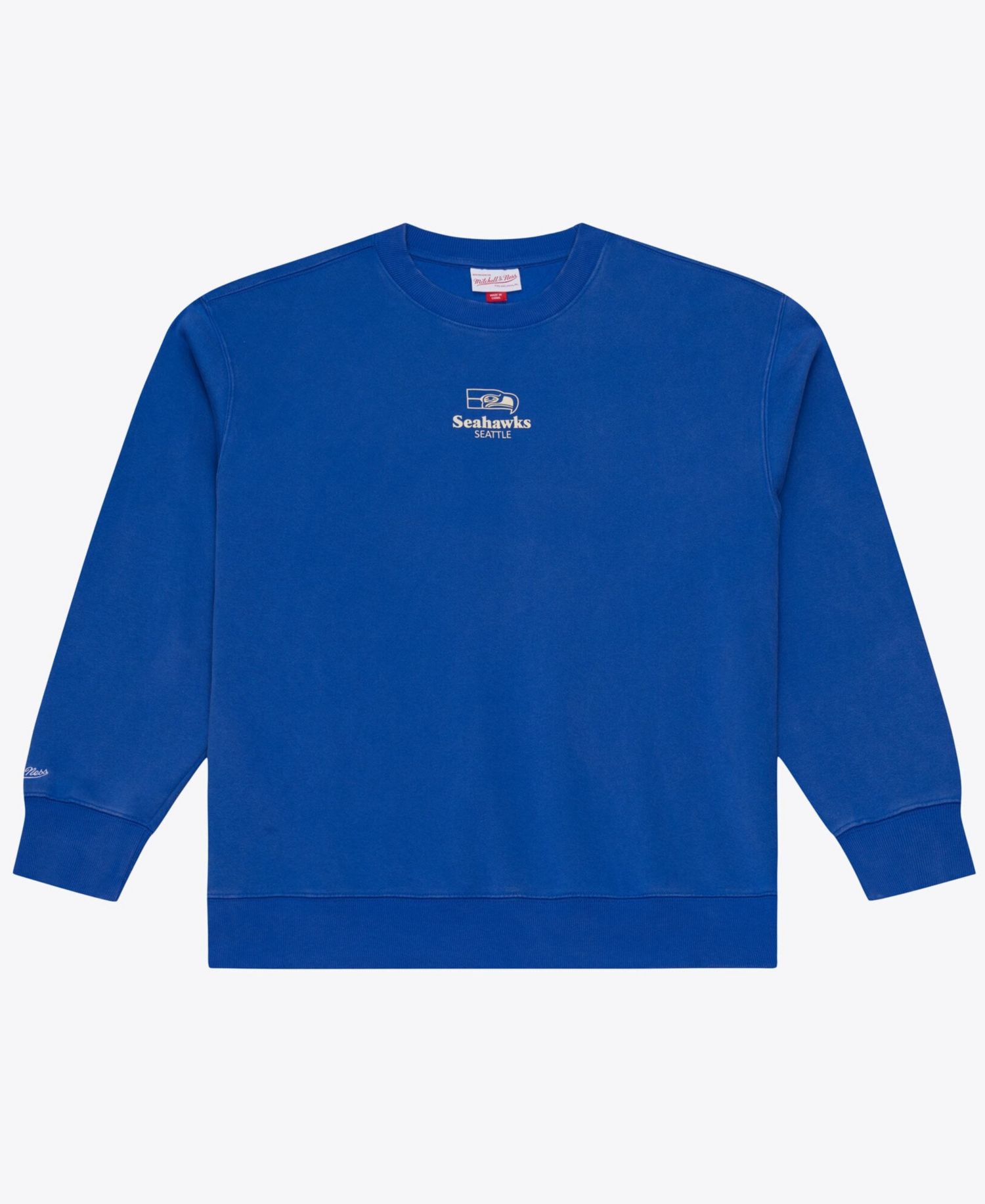 Men's Royal Seattle Seahawks Core Essentials Micro Logo Fleece Sweatshirt