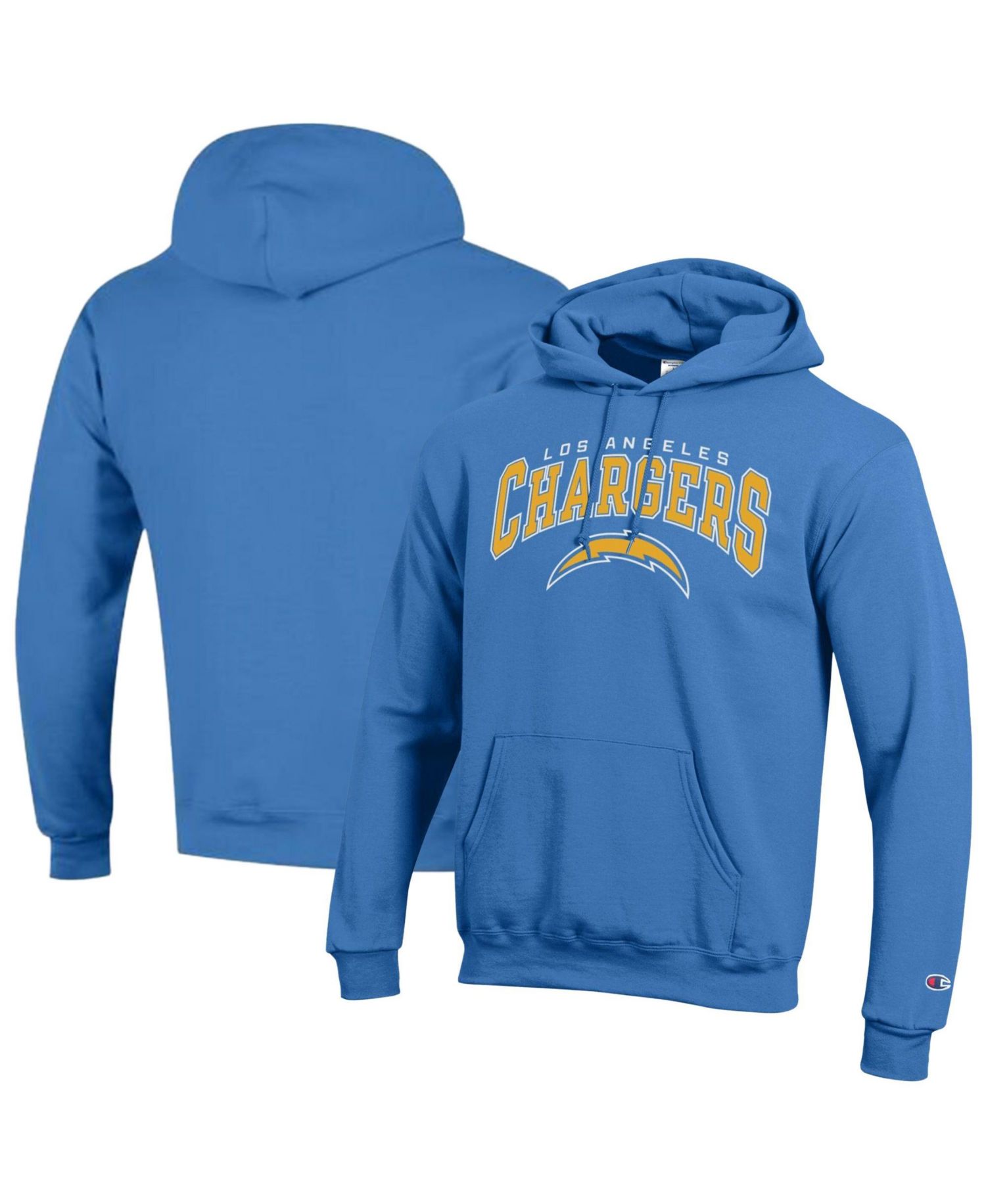 Men's Los Angeles Chargers Powerblend Arch Over Logo Fleece-Lining Classic-Fit Hoodie