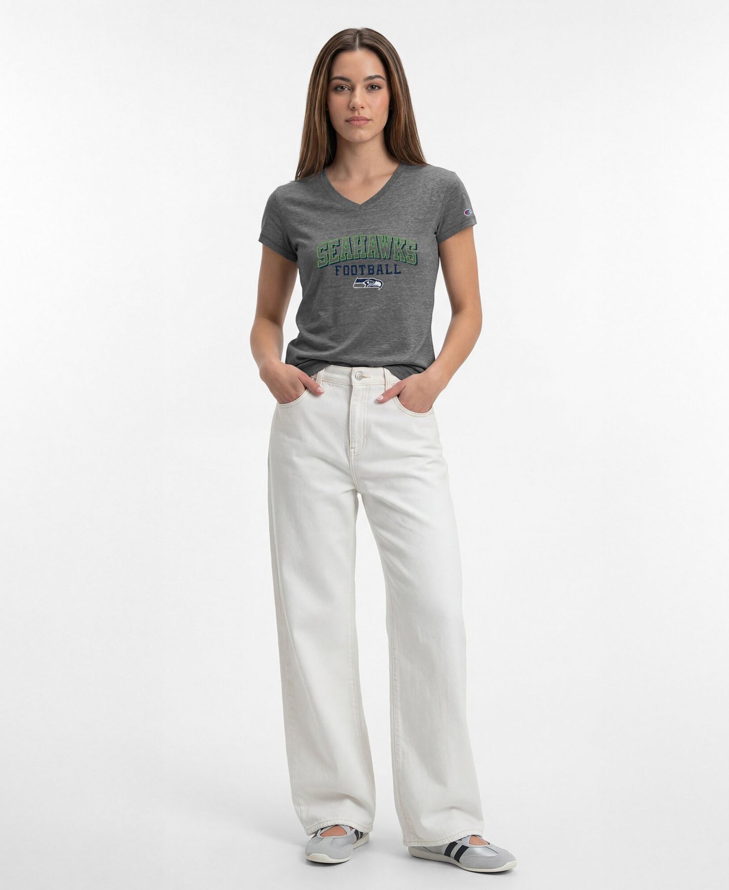 Женская футболка Champion Seattle Seahawks Triumph Tri-Blend V-Neck — фото 4