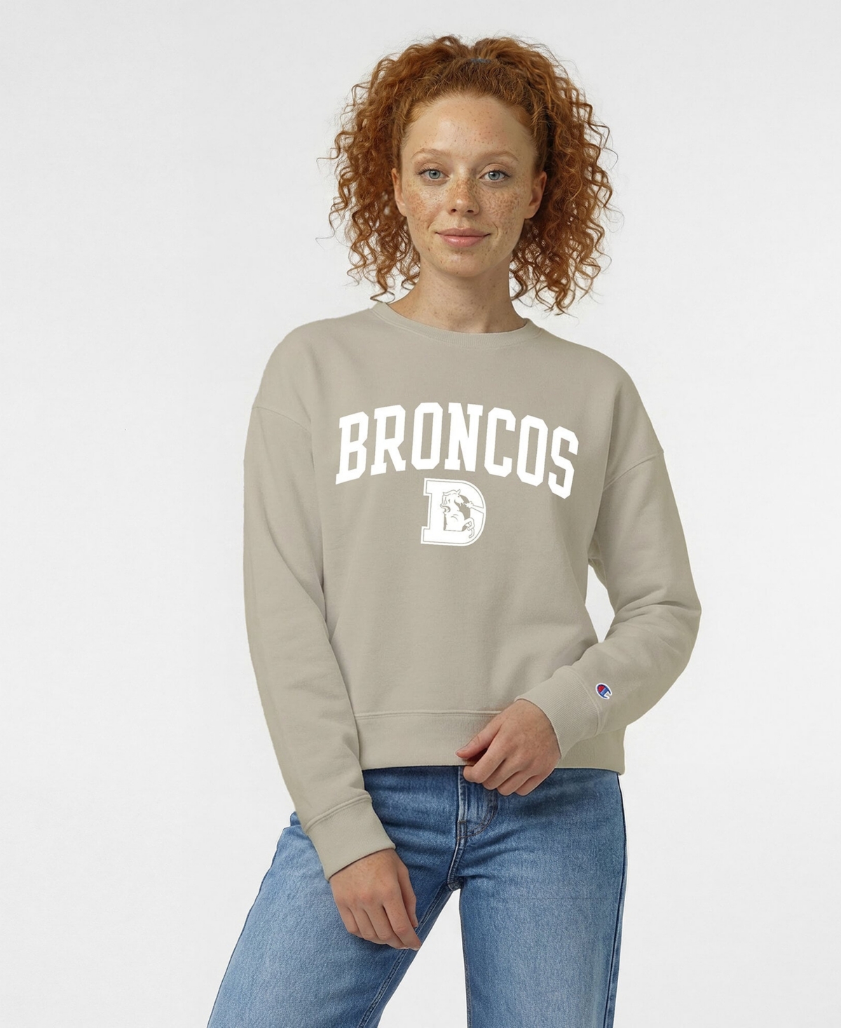 Champion Women's Denver Broncos Dropped-Shoulder Crewneck Sweatshirt