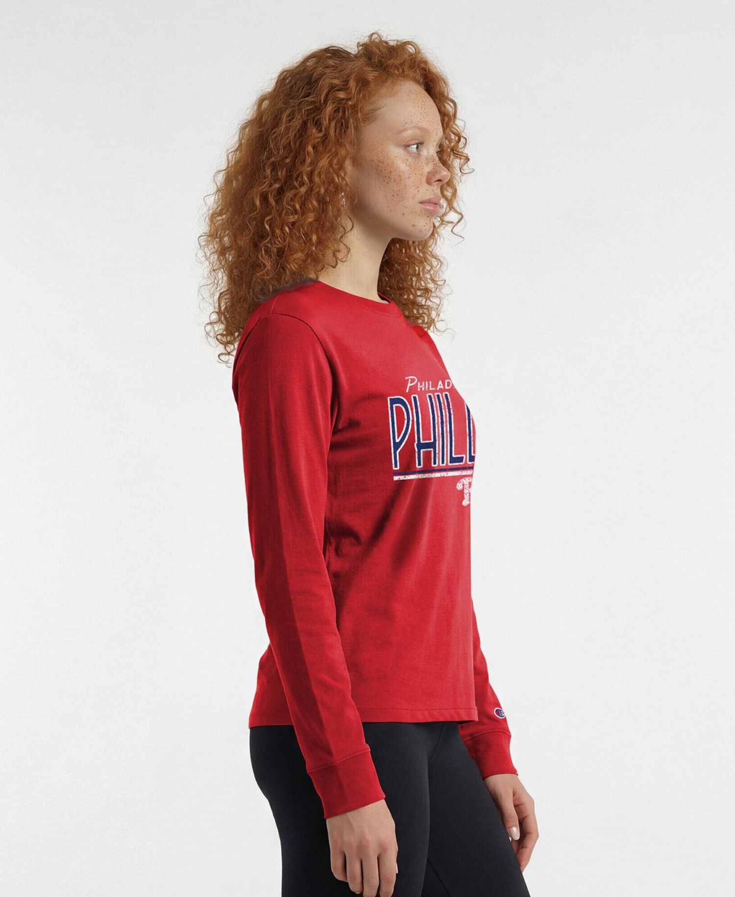 Women's Philadelphia Phillies Long-Sleeve Crewneck T-Shirt