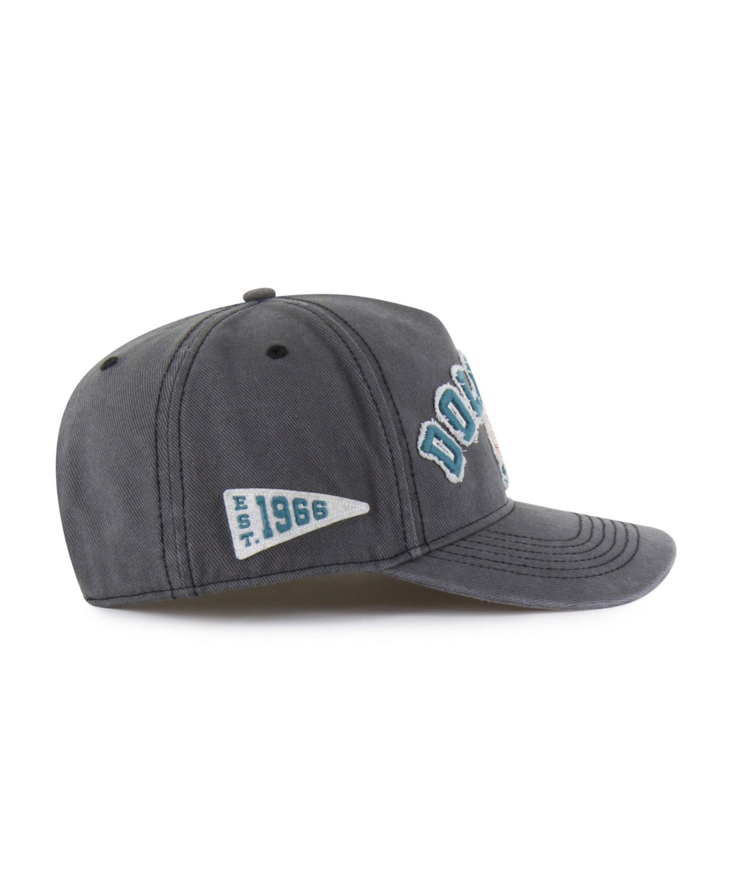 Men's Charcoal Miami Dolphins Throwback Calderwood Well Worn Hitch Adjustable Hat