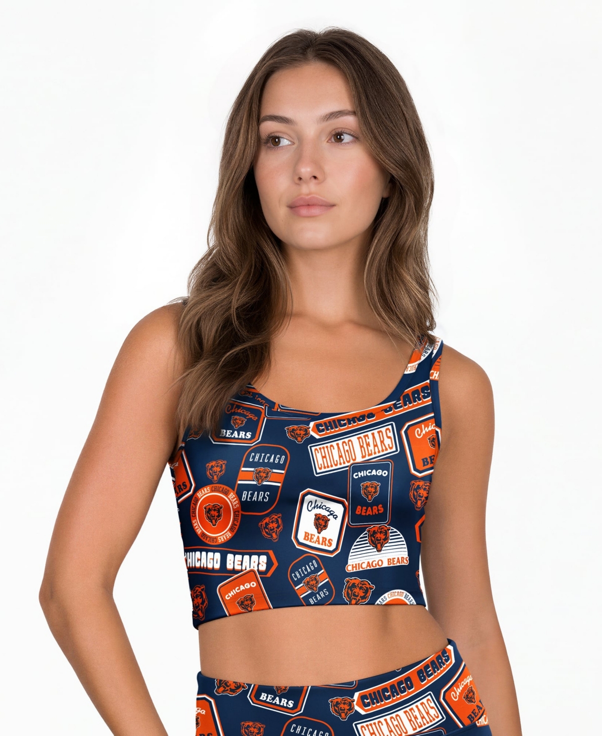 Concepts Sport Chicago Bears Grady Wireless Unlined Scoop Neck Bralette - Navy