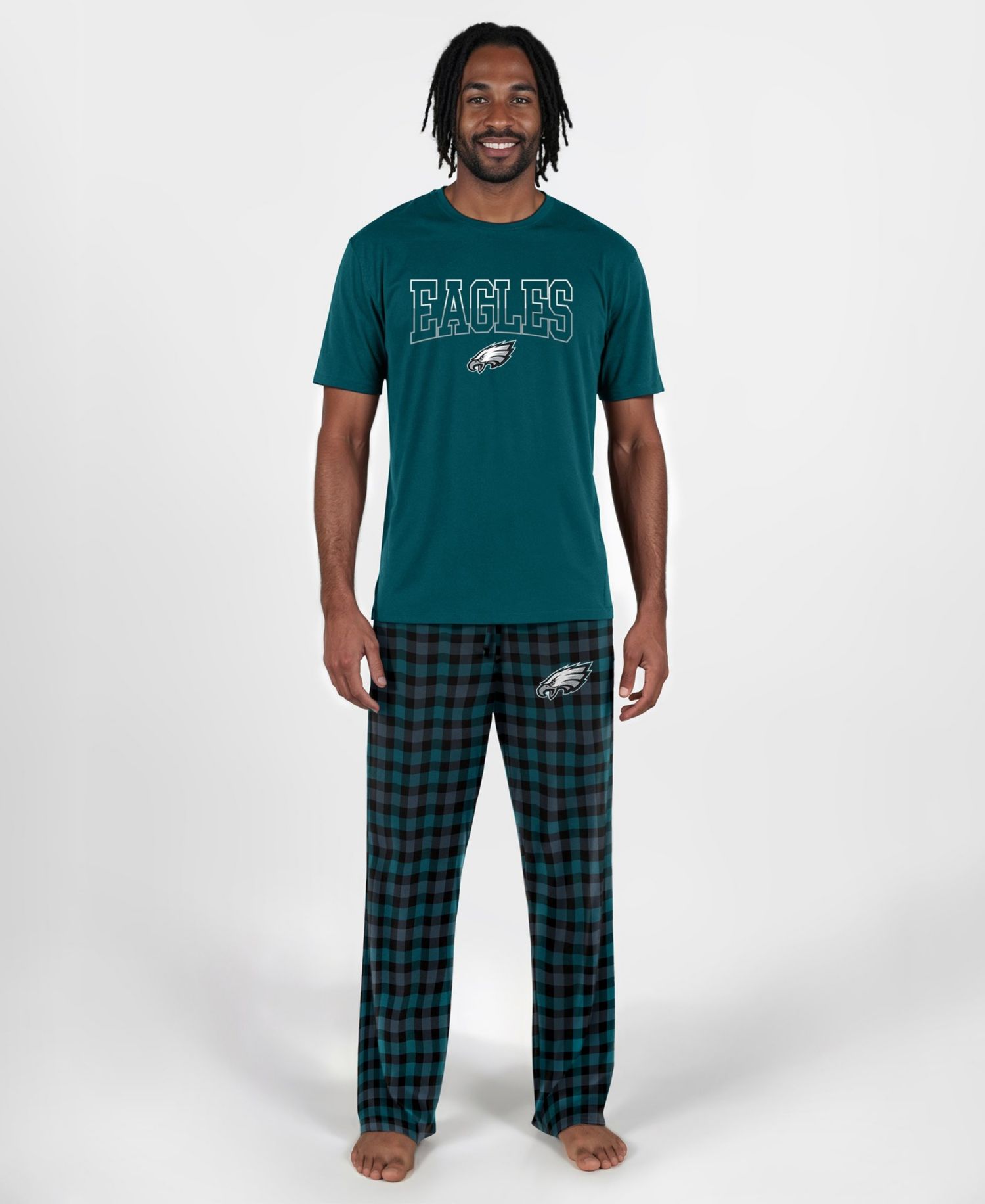 Men's Philadelphia Eagles Highland Plaid Short-Sleeve T-Shirt and Pants, 2-Piece Set