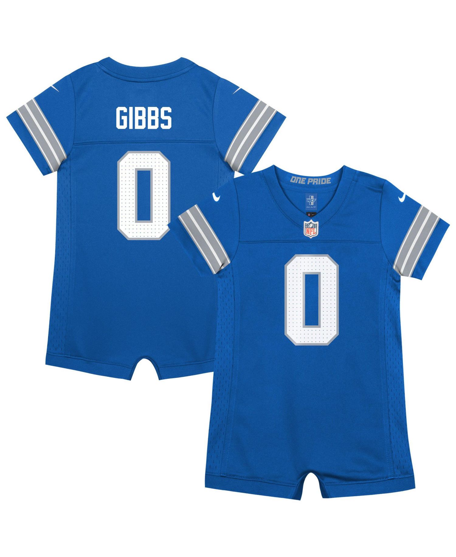 Baby Boys and Girls Detroit Lions Jahmyr Gibbs Short-Sleeve Romper