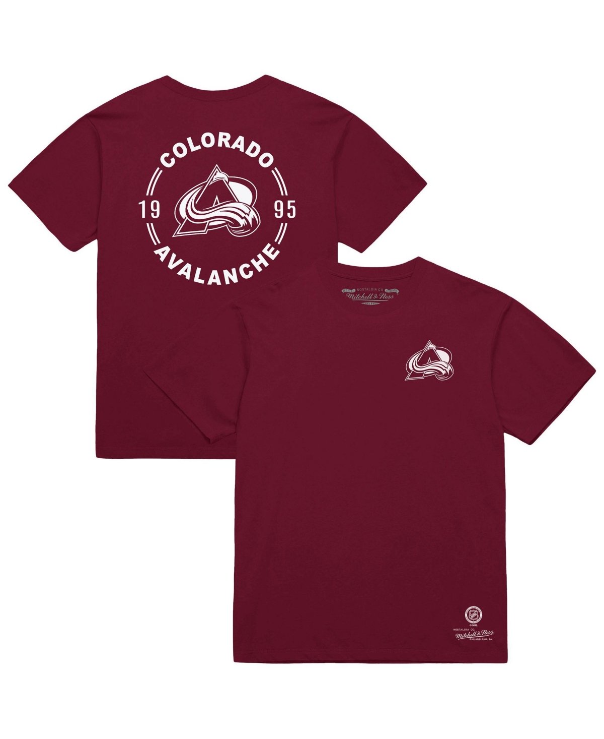 Mitchell & Ness Men's Burgundy Colorado Avalanche Core Penalty Box 3.0 T-Shirt