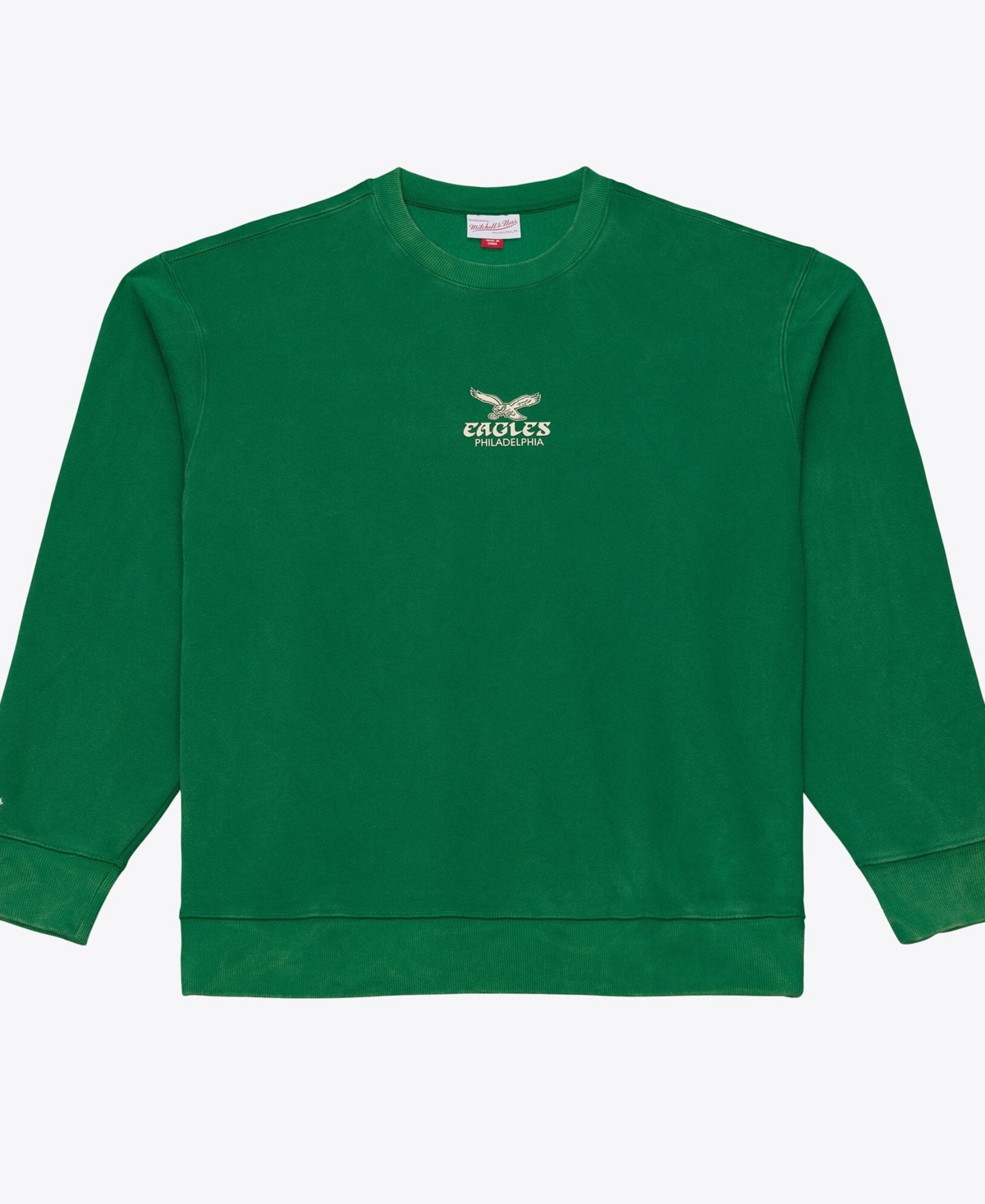 Mitchell & Ness Men's Green Philadelphia Eagles Core Essentials Micro Logo Fleece Sweatshirt