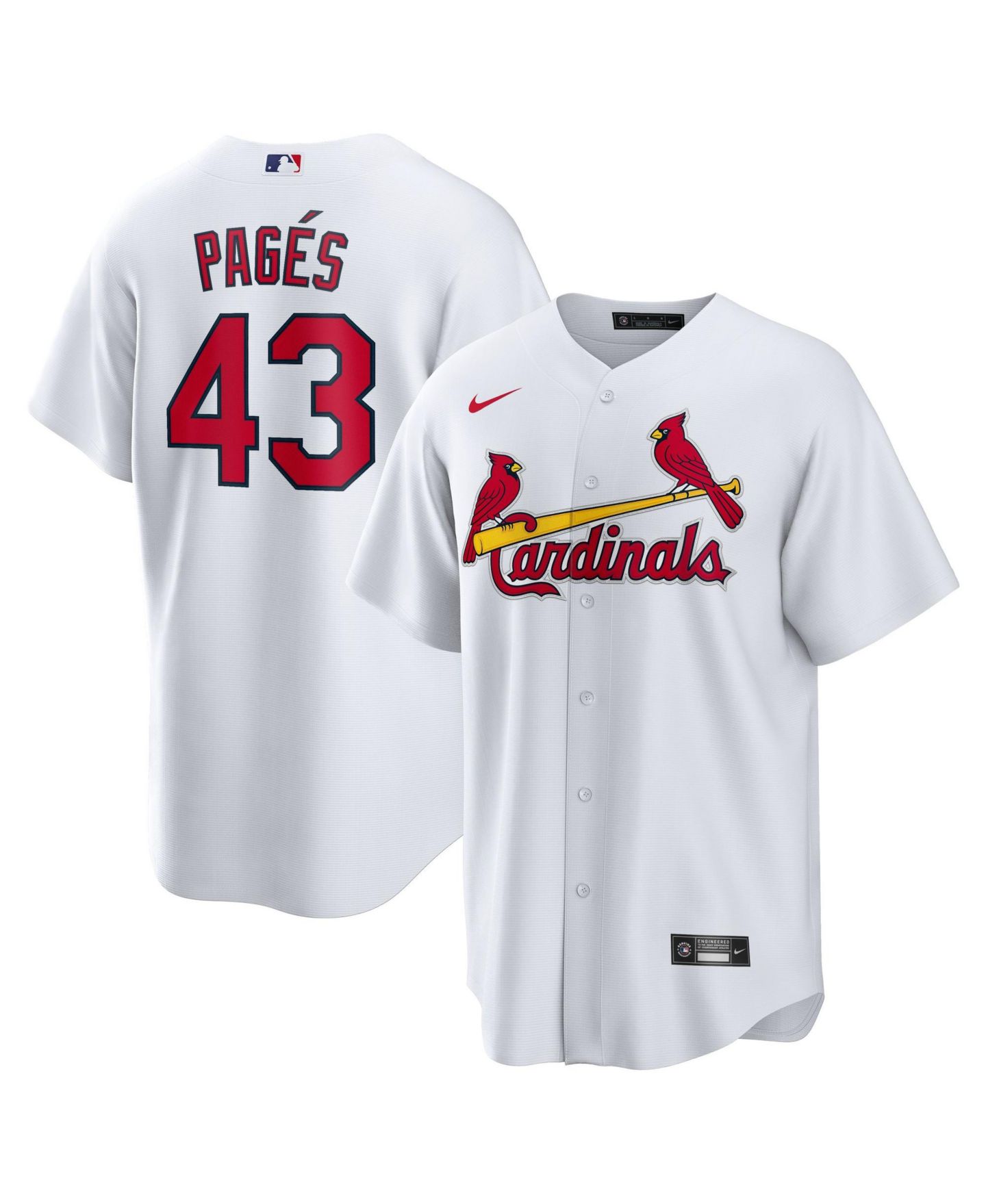 Мужской топ Nike St. Louis Cardinals Pedro Pagés Home Jersey — фото 1