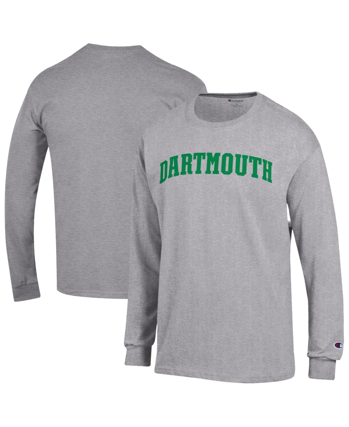 Champion Men's Dartmouth Big Green Long-Sleeve Screen Print Cotton T-Shirt