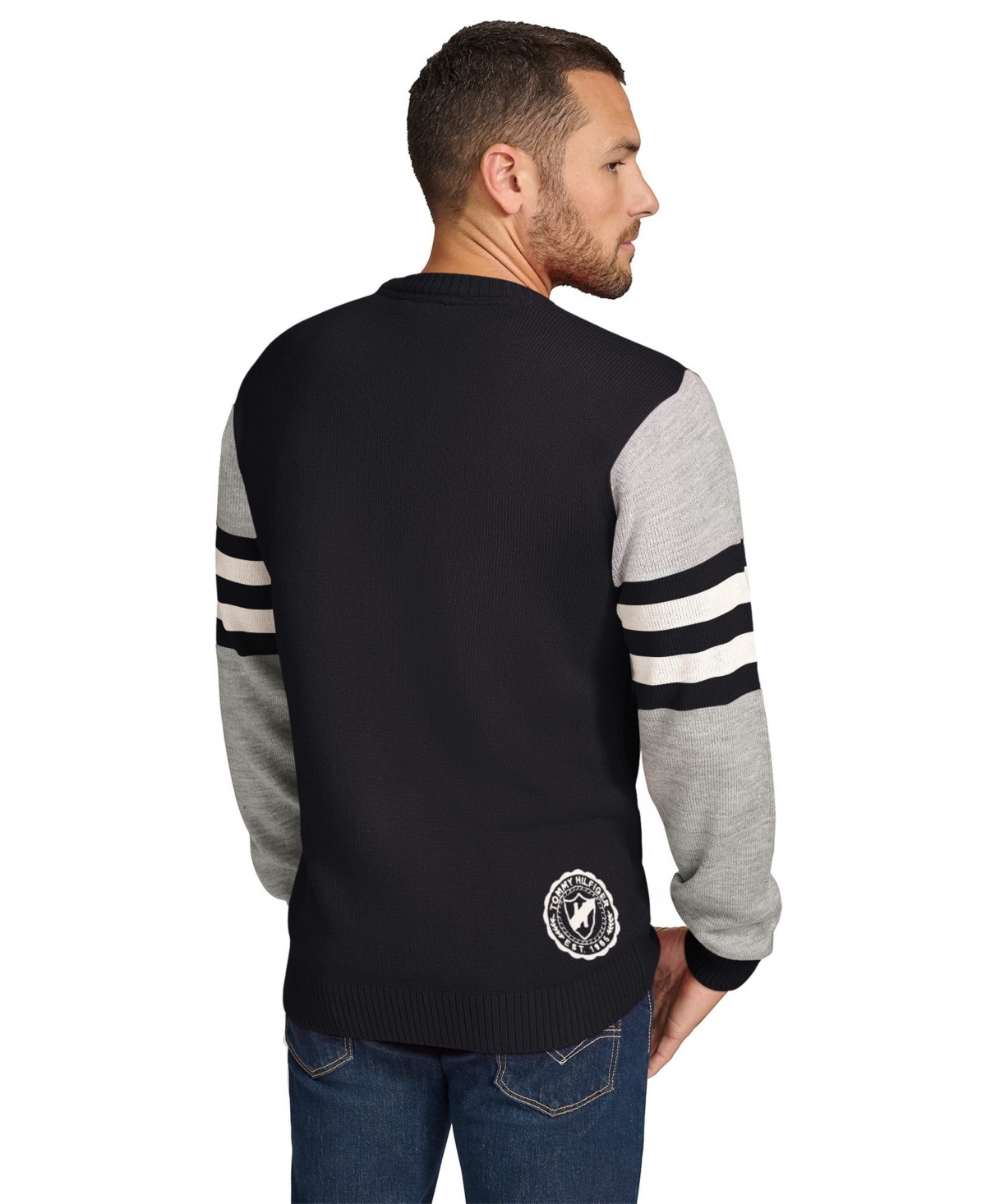 Tommy Hilfiger Men's Cincinnati Bengals Long-Sleeve Crewneck Pullover Sweater