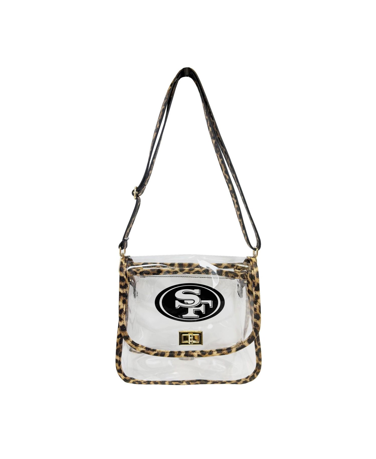 San Francisco 49ers Leopard Print Trim Clear Purse