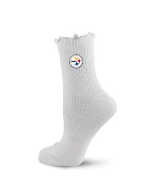Women's Pittsburgh Steelers Compression Lettuce-Edge Arch-Support Quarter Socks