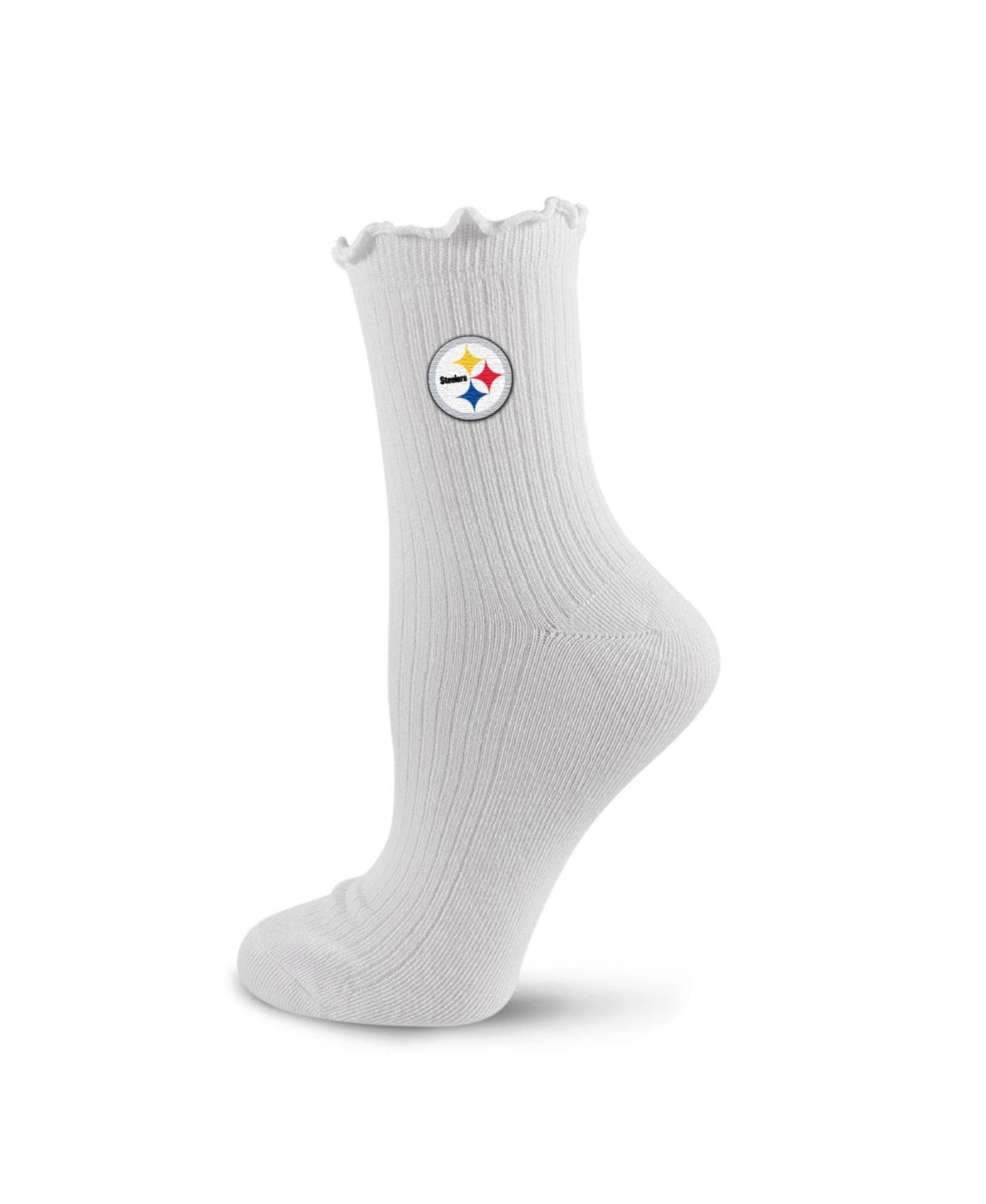 Women's Pittsburgh Steelers Compression Lettuce-Edge Arch-Support Quarter Socks