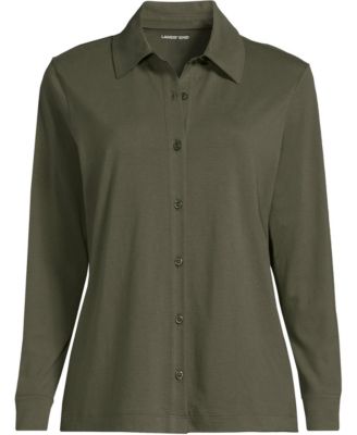 Plus Size Long-Sleeve Button-Front Relaxed-Fit Button-Down Shirt