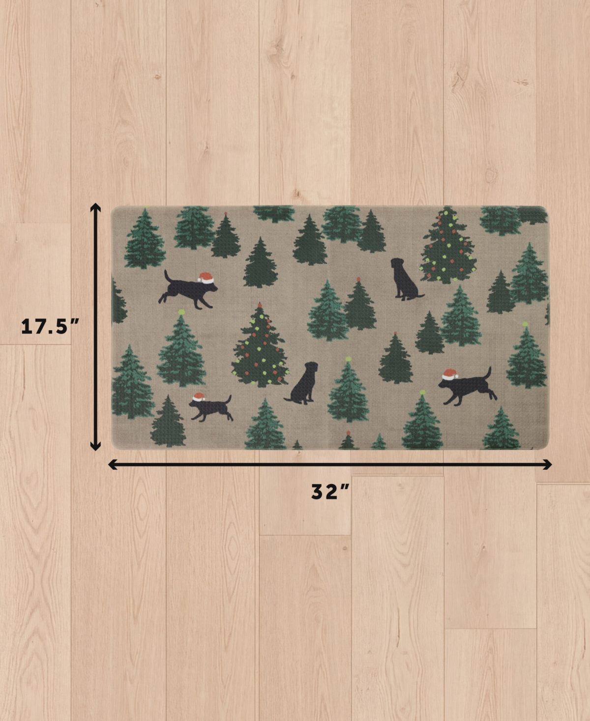 Eddie Bauer Dogs and Christmas Trees Non-Slip Kitchen Mat