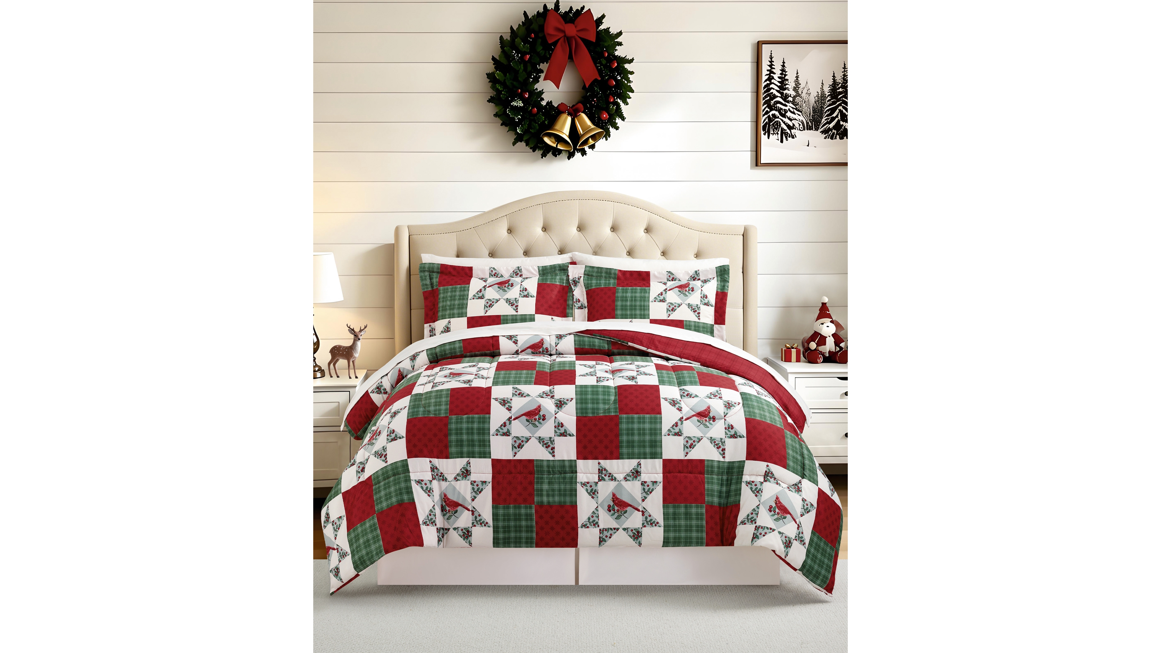 Macy's Cardinal Patch Soft Hand Feel 8-Piece Comforter Set, Full