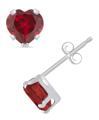 Lab-Grown Emerald (7/8 ct. t.w.) Stud Earrings in 10k White Gold (Also available in Lab-Grown Opal, Ruby, and Sapphire)