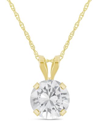Amethyst (3/4 ct. t.w.) Pendant Necklace in 10k Yellow Gold (Also available in Aquamarine, Black Onyx, Citrine, Garnet, Peridot, Blue Topaz, Pink Topaz, and White Topaz)
