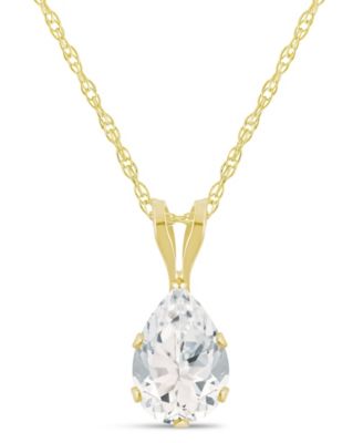 Amethyst (5/8 ct. t.w.) Pendant Necklace in 10k Yellow Gold (Also available in Aquamarine, Black Onyx, Citrine, Garnet, Peridot, Blue Topaz, Pink Topaz, and White Topaz)