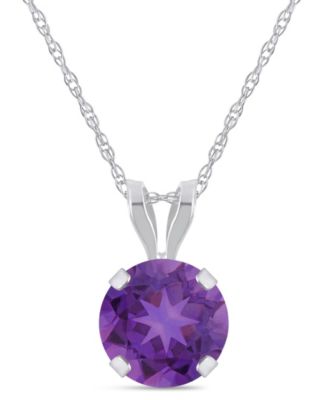 Amethyst (3/4 ct. t.w.) Pendant Necklace in 10k White Gold (Also available in Aquamarine, Black Onyx, Citrine, Garnet, Peridot, Blue Topaz, Pink Topaz, and White Topaz)