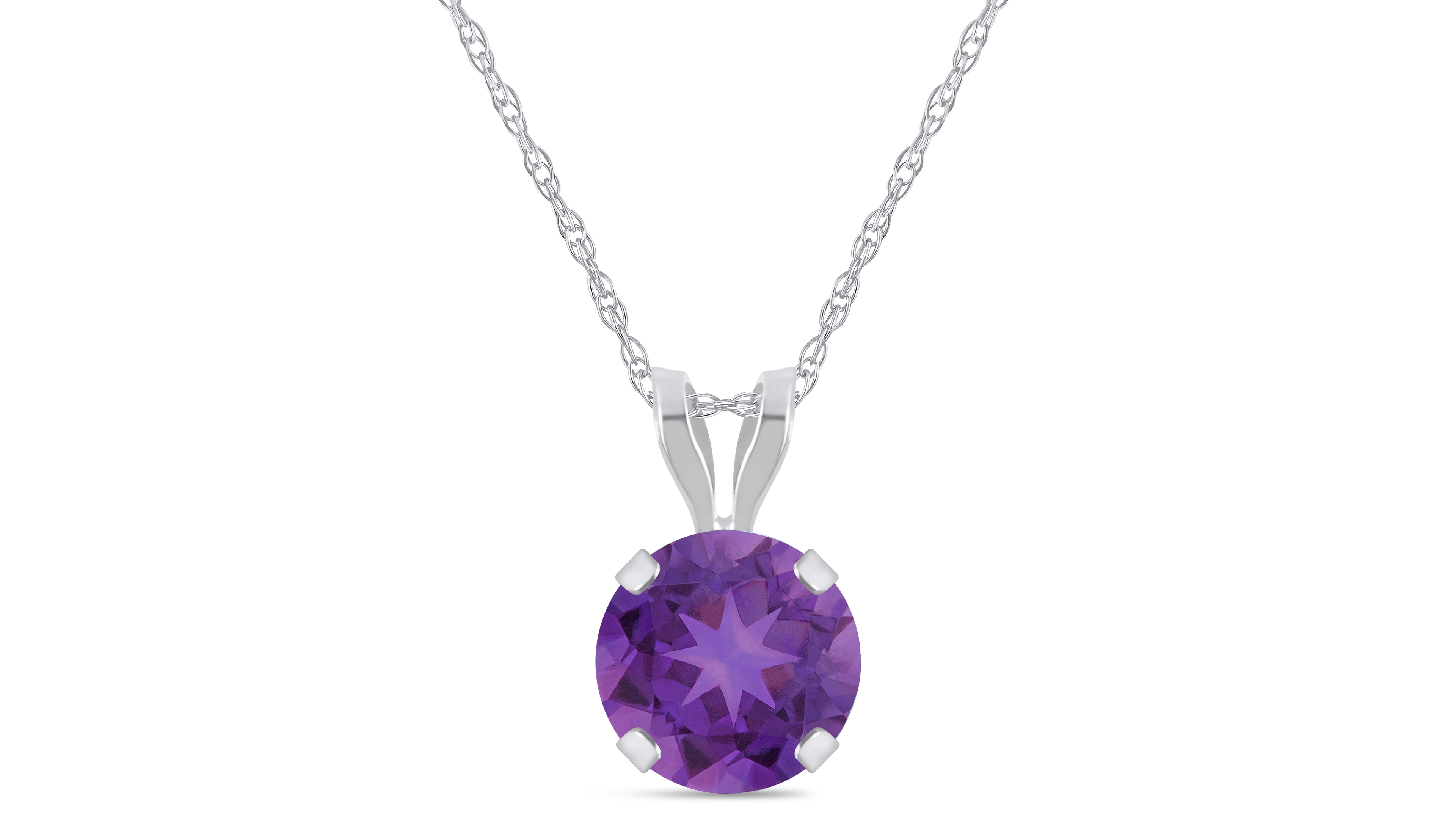 Macy's Amethyst (3/4 ct. t.w.) Pendant Necklace 10k White Gold