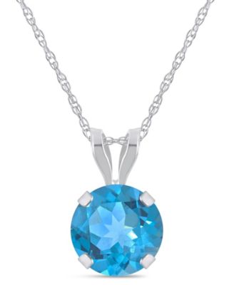 Amethyst (3/4 ct. t.w.) Pendant Necklace in 10k White Gold (Also available in Aquamarine, Black Onyx, Citrine, Garnet, Peridot, Blue Topaz, Pink Topaz, and White Topaz)