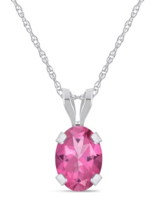 Pendant Necklace in 10k White Gold (Available in White Topaz, Pink Topaz, Blue Topaz, Peridot, Garnet, Citrine, Black Onyx, Aquamarine, and Amethyst)
