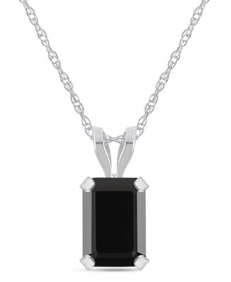 Pendant Necklace in 10k White Gold (Available in Amethyst, White Topaz, Pink Topaz, Blue Topaz, Peridot, Garnet, Citrine, Black Onyx, and Aquamarine) 