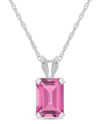 Pendant Necklace in 10k White Gold (Available in Amethyst, White Topaz, Pink Topaz, Blue Topaz, Peridot, Garnet, Citrine, Black Onyx, and Aquamarine) 