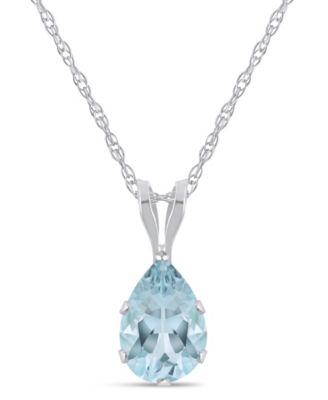 Pendant Necklace in 10k White Gold (Available in Amethyst, White Topaz, Pink Topaz, Blue Topaz, Peridot, Garnet, Citrine, Black Onyx, and Aquamarine)