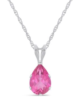 Pendant Necklace in 10k White Gold (Available in Amethyst, White Topaz, Pink Topaz, Blue Topaz, Peridot, Garnet, Citrine, Black Onyx, and Aquamarine)