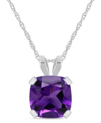 Amethyst (7/8 ct. t.w.) Pendant Necklace in 10k White Gold (Also available in Black Onyx, Citrine, Garnet, Peridot, Blue Topaz, and Pink Topaz)