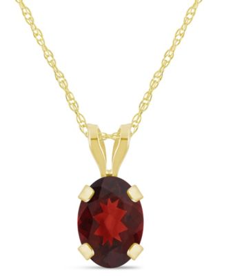 Pendant Necklace in 10k Yellow Gold (Available in Amethyst, White Topaz, Pink Topaz, Blue Topaz, Peridot, Garnet, Citrine, Black Onyx, and Aquamarine) 