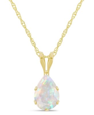 Lab-Grown Emerald (5/8 ct. t.w.) Pendant Necklace in 10k Yellow Gold (Also available in Lab-Grown Opal, Ruby, and Sapphire)