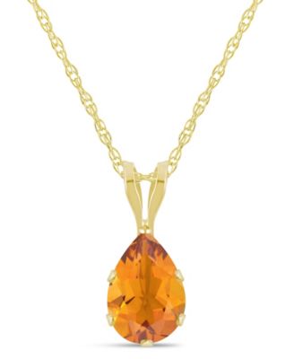 Amethyst (5/8 ct. t.w.) Pendant Necklace in 10k Yellow Gold (Also available in Aquamarine, Black Onyx, Citrine, Garnet, Peridot, Blue Topaz, Pink Topaz, and White Topaz)