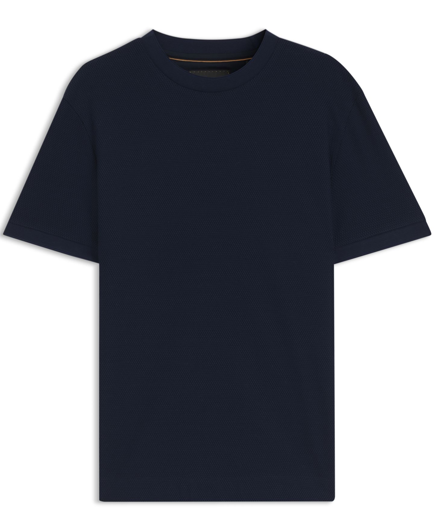 Мужская футболка Hugo Boss BOSS by Two-Tone Cotton-Piqué Regular-Fit, цвет: Тёмный синий — фото 2